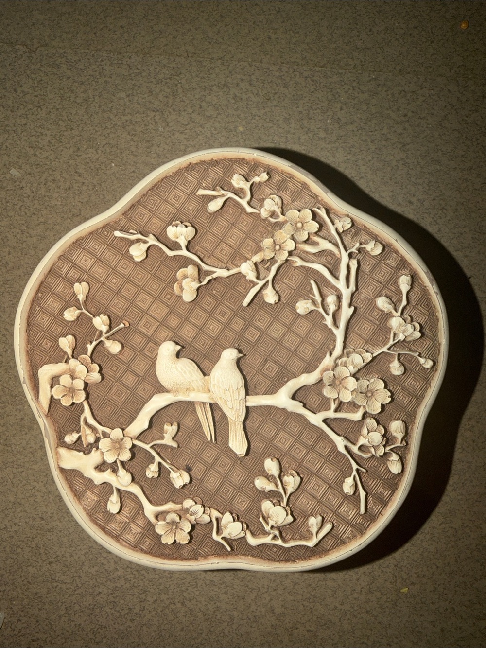 Vintage Faux Dynasty Ivory Jewelry Box